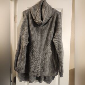 Gray Cable Knit Women's Sweater